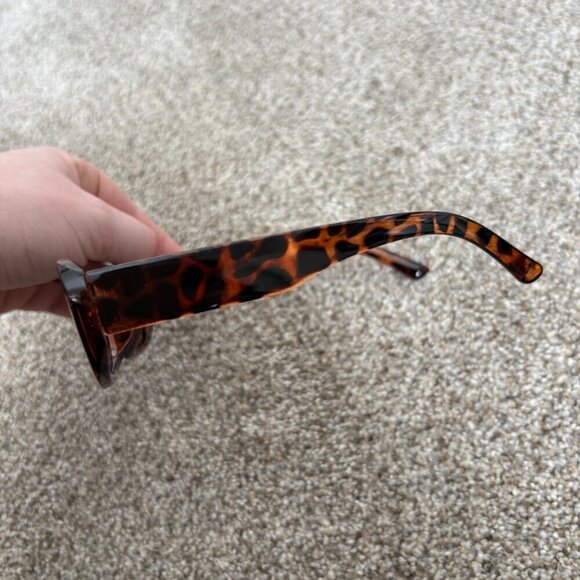 Animal Print Plastic Y2K Square Sunglasses Brown - Picture 5 of 9
